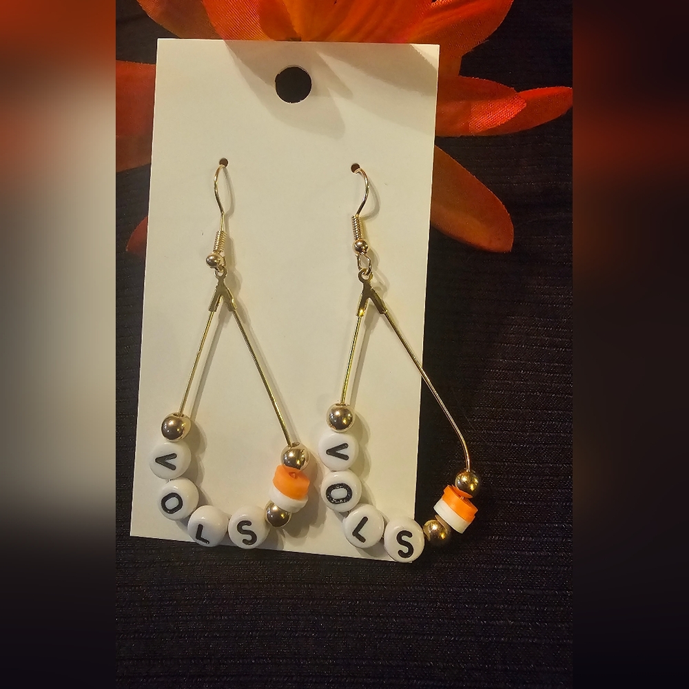 Stylish Gold and White Beaded Earrings